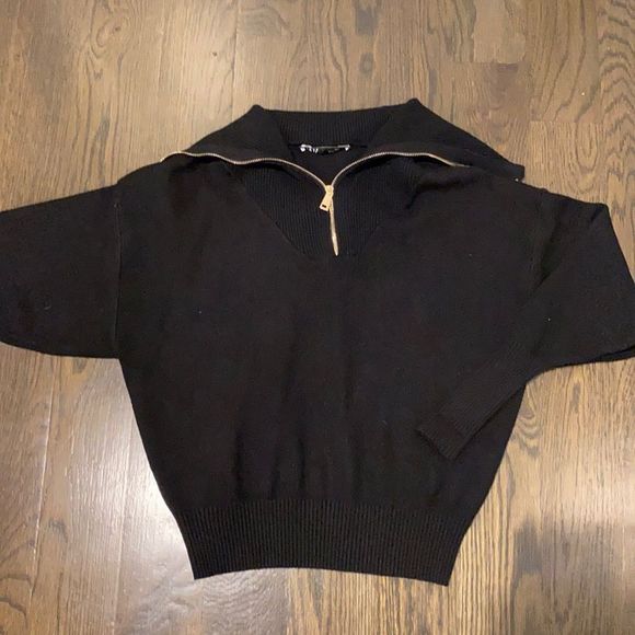 Zara Sweaters - Zara half zip fold over collar sweater